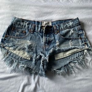 Bonita Low Waist Denim Short by One Teaspoon